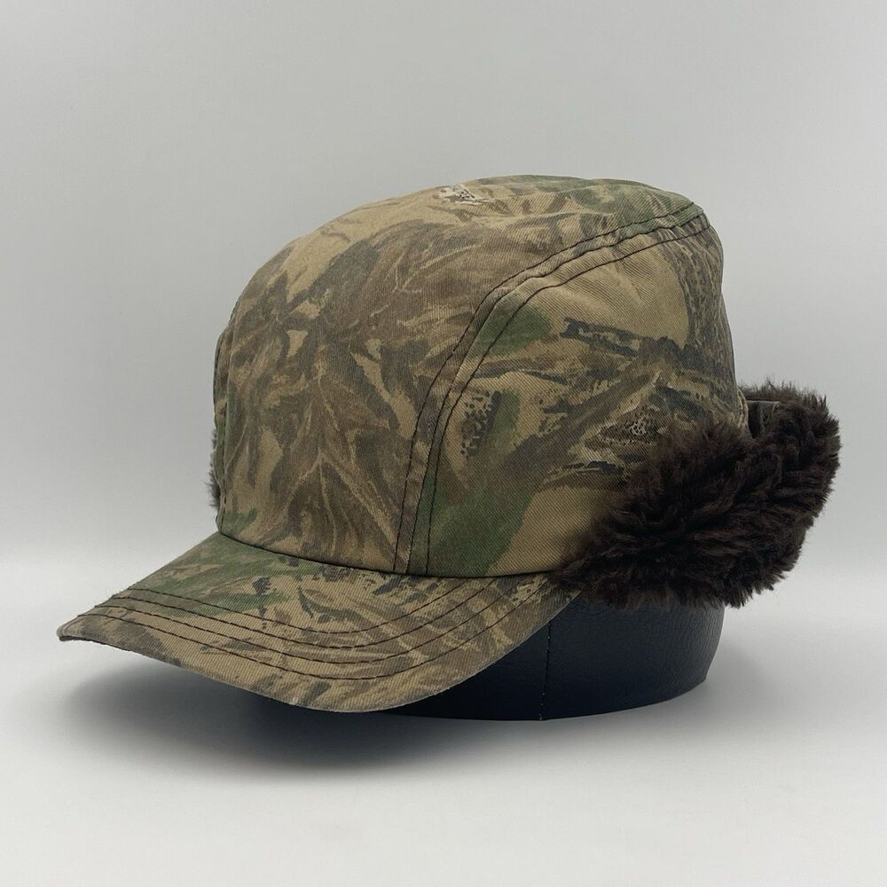 Vintage Realtree Camo Trapper Hat Thinsulate Ear Flaps USA Made Size Large Cap